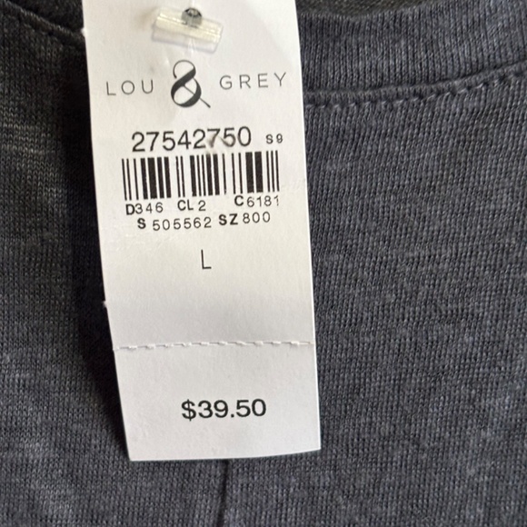 Lou & Grey for Loft Womens L Blue Gray SS Stylish Top NWT - Picture 3 of 8